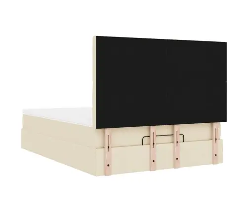 Ottomani Voodi Madratsiga, Kreemjas, 140X190cm Kangas