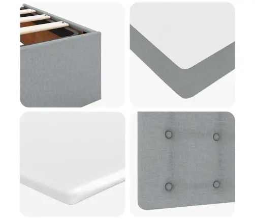 Ottomani Voodi Madratsiga, Helehall, 140X200 cm Kangas