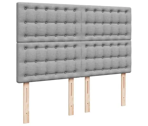 Ottomani Voodi Madratsiga, Helehall, 140X200 cm Kangas