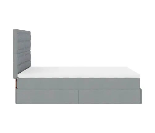 Ottomani Voodi Madratsiga, Helehall, 140X200 cm Kangas