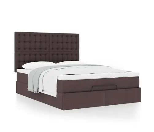 Osmaņu Gultas Rāmis Ar Matrača Tumši Pelēks 140X200Cm Audums Vidaxl