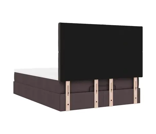 Osmaņu Gultas Rāmis Ar Matrača Tumši Pelēks 140X200Cm Audums Vidaxl