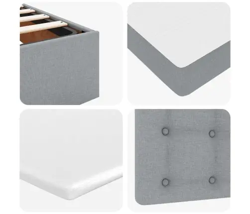 Ottomani Voodi Madratsiga, Helehall, 160X200 cm Kangas