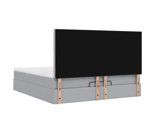 Ottomani Voodi Madratsiga, Helehall, 160X200 cm Kangas