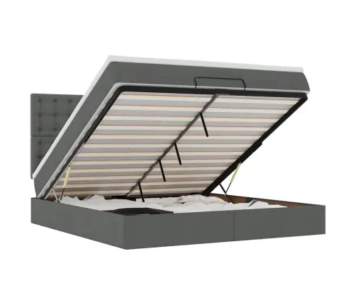 Ottomani Voodi Madratsiga, Tumehall, 160X200 cm Kangas