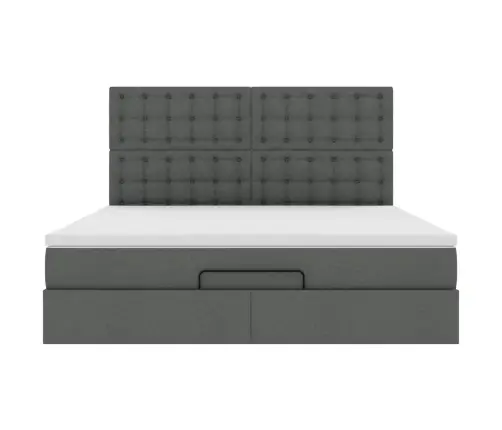 Ottomani Voodi Madratsiga, Tumehall, 160X200 cm Kangas