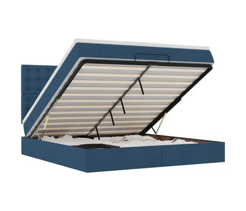 Ottomani Voodi Madratsiga, Sinine, 160X200 cm Kangas