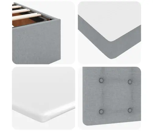 Ottomani Voodi Madratsiga, Helehall, 180X200 cm Kangas