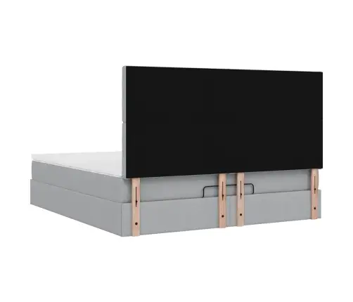 Ottomani Voodi Madratsiga, Helehall, 180X200 cm Kangas