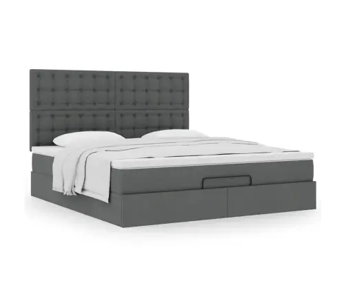 Ottomani Voodi Madratsiga, Tumehall, 180X200 cm Kangas