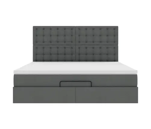 Ottomani Voodi Madratsiga, Tumehall, 180X200 cm Kangas