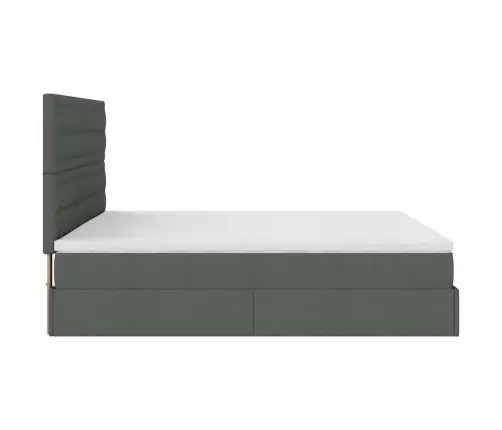 Ottomani Voodi Madratsiga, Tumehall, 180X200 cm Kangas