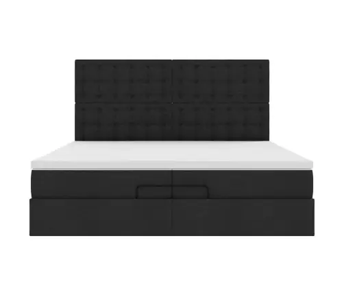 Osmanų Lovos Rėmas Su Čiužiniais, Juodas, 200X200cm Audinys