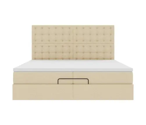 Osmanų Lovos Rėmas Su Čiužiniais, Kreminis, 200X200cm Audinys