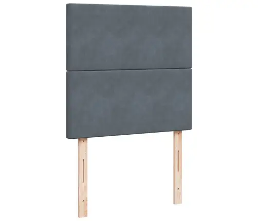 Osmaņu Gultas Rāmis Ar Matračiem Tumši Pelēks 80X200 Cm Samts Vidaxl