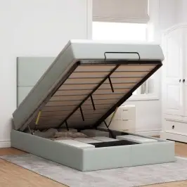 Osmaņu Gultas Rāmis Ar Matračiem Gaiši Pelēks 120X190Cm Samts Vidaxl