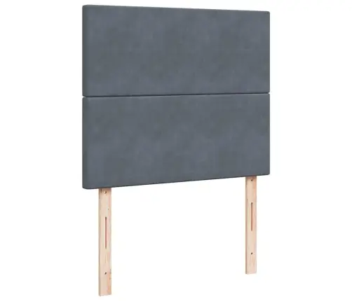 Ottomani Voodiraam Madratsitega, Tumehall, 120X190 cm Samet