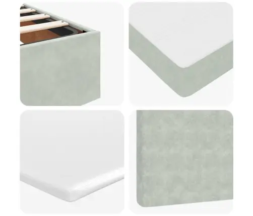 Osmaņu Gultas Rāmis Ar Matračiem Gaiši Pelēks 120X200 Cm Samts Vidaxl