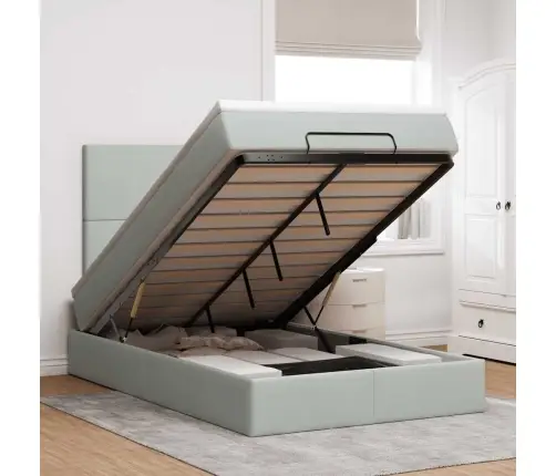 Osmaņu Gultas Rāmis Ar Matračiem Gaiši Pelēks 120X200 Cm Samts Vidaxl