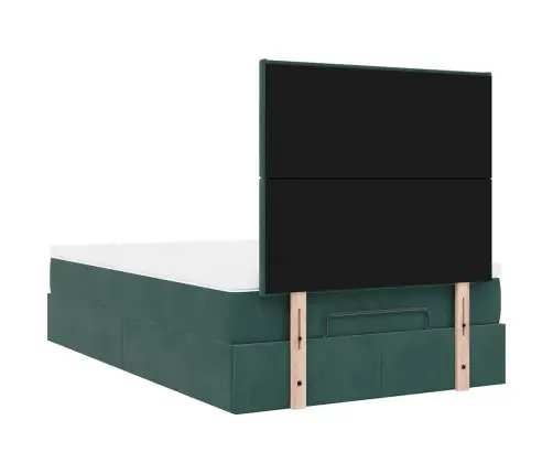 Osmaņu Gultas Rāmis Ar Matračiem Tumši Pelēks 120X200 Cm Samts Vidaxl