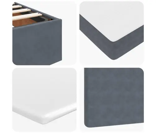 Ottomani Voodi Madratsitega, Tumehall, 140X190cm Samet