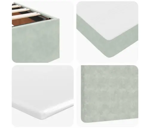 Osmaņu Gulta Ar Matračiem, Gaiši Pelēks, 140X200Cm, Samts Vidaxl