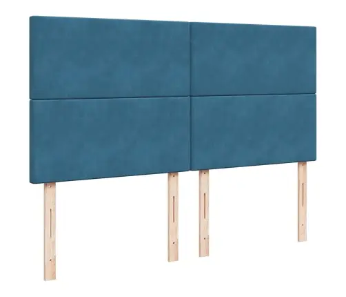 Osmaņu Gultas Rāmis Ar Matračiem Tumši Zils 160X200Cm Audums Vidaxl