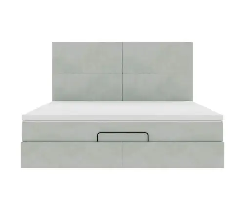 Osmaņu Gultas Rāmis Ar Matračiem Gaiši Pelēks 180X200Cm Audums Vidaxl