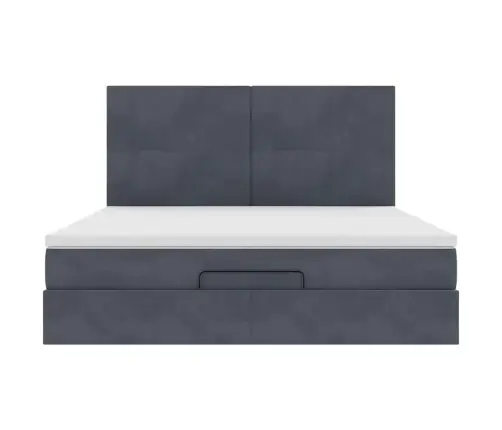 Osmaņu Gultas Rāmis Ar Matračiem Tumši Pelēks 200X200Cm Audums Vidaxl