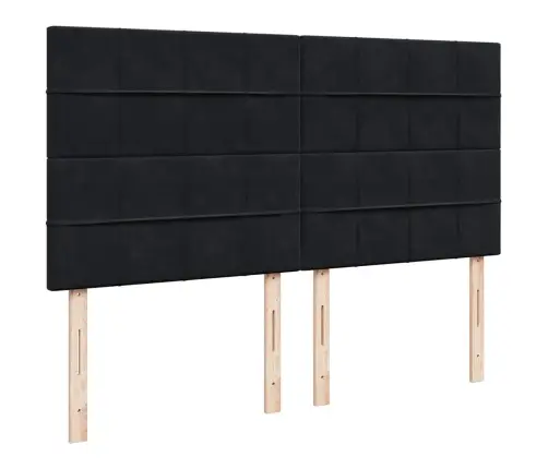 Ottomani Voodiraam Madratsitega, Must, 160X200 cm Samet