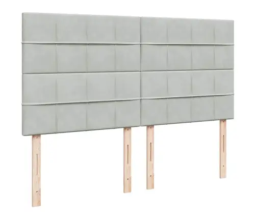 Osmaņu Gultas Rāmis Ar Matračiem Gaiši Pelēks 200X200Cm Audums Vidaxl