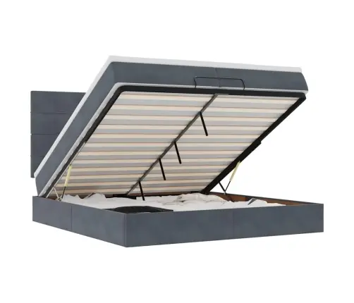 Osmaņu Gultas Rāmis Ar Matračiem Tumši Pelēks 200X200Cm Audums Vidaxl