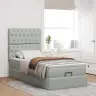 Osmaņu Gultas Rāmis Ar Matračiem Gaiši Pelēks 90X190 Cm Samts Vidaxl
