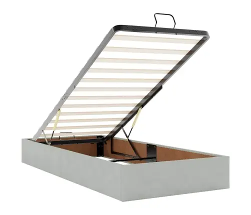 Osmanų Lovos Rėmas Su Čiužiniais, Pilkas, 100X200cm Aksomas