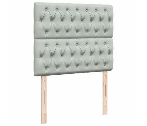 Osmaņu Gultas Rāmis Ar Matračiem Gaiši Pelēks 120X200 Cm Samts Vidaxl