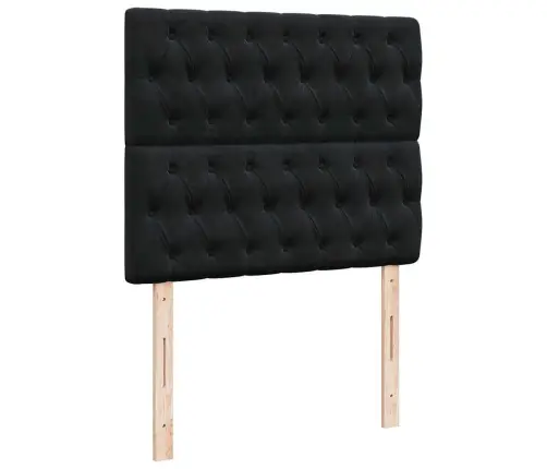 Osmaņu Gultas Rāmis Ar Matračiem Melns 120X200 Cm Samts Vidaxl