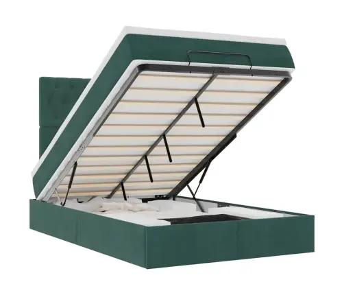 Osmaņu Gultas Rāmis Ar Matračiem Tumši Pelēks 120X200 Cm Samts Vidaxl