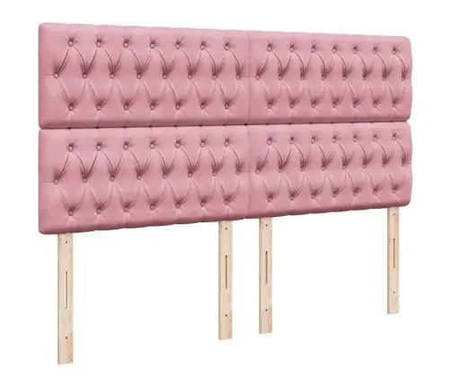 Osmaņu Gultas Rāmis Ar Matračiem Rozā 160X200Cm Audums Vidaxl