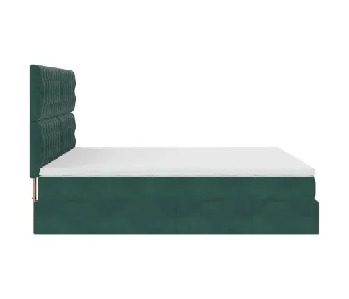 Osmanų Lovos Rėmas Su Čiužiniais, Žalias, 180X200cm Aksomas