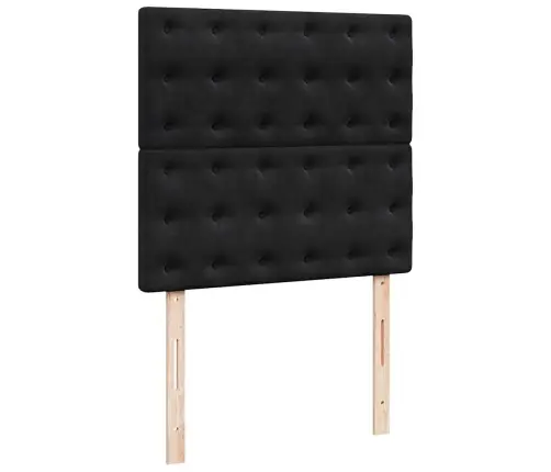 Osmaņu Gultas Rāmis Ar Matračiem Melns 80X200 Cm Samts Vidaxl