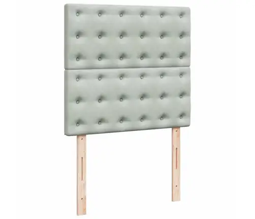 Osmaņu Gultas Rāmis Ar Matračiem Gaiši Pelēks 90X190 Cm Samts Vidaxl