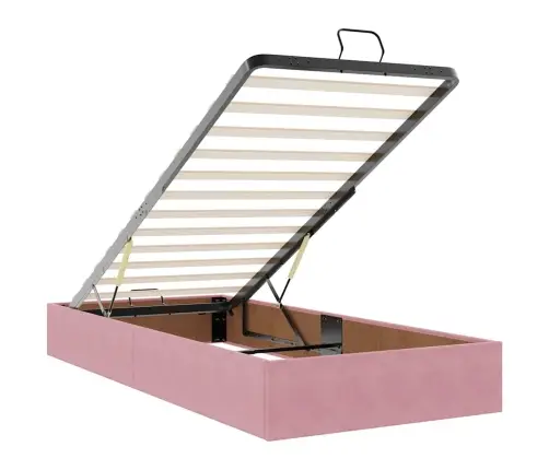 Osmaņu Gultas Rāmis Ar Matračiem Rozā 90X190Cm Samts Vidaxl