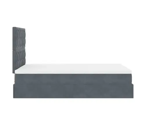 Osmaņu Gultas Rāmis Ar Matračiem Tumši Pelēks 120X190Cm Samts Vidaxl