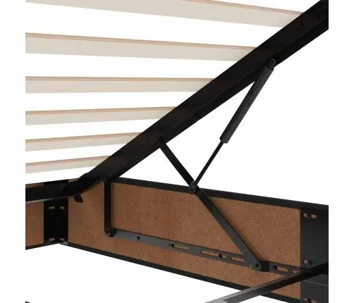 Osmanų Lovos Rėmas Su Čiužiniais, Juodas, 120X200cm Aksomas