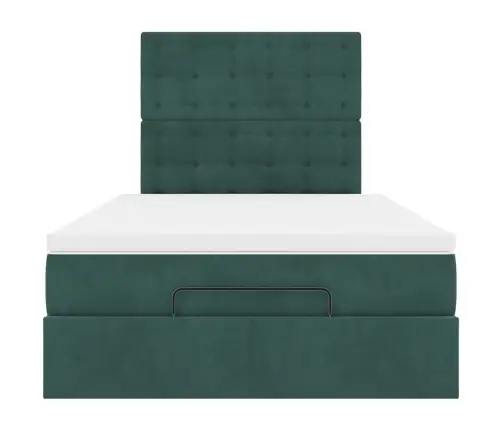 Osmaņu Gultas Rāmis Ar Matračiem Tumši Pelēks 120X200 Cm Samts Vidaxl