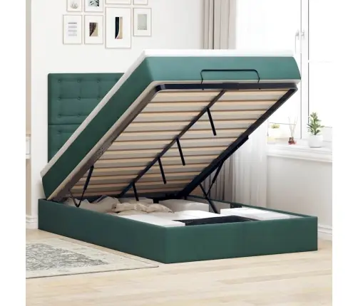 Osmaņu Gultas Rāmis Ar Matračiem Tumši Pelēks 120X200 Cm Samts Vidaxl