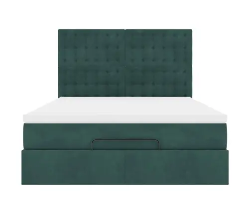 Ottomani Voodi Madratsitega, Tumeroheline, 140X200 cm Samet