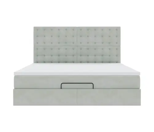 Osmaņu Gultas Rāmis Ar Matračiem Gaiši Pelēks 180X200Cm Audums Vidaxl