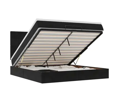 Osmaņu Gultas Rāmis Ar Matračiem Melns 180X200Cm Audums Vidaxl Osmaņu Gultas Rāmis Ar Matračiem Melns 180X200Cm Audums Vidaxl