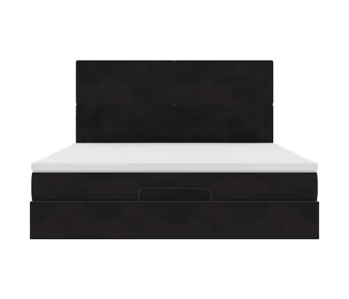 Osmaņu Gultas Rāmis Ar Matračiem Melns 180X200Cm Audums Vidaxl Osmaņu Gultas Rāmis Ar Matračiem Melns 180X200Cm Audums Vidaxl